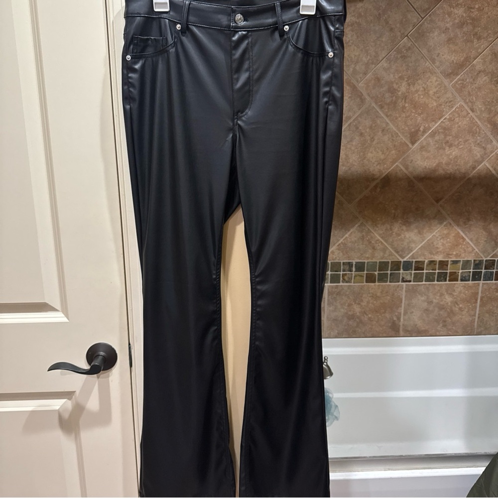 Faux leather Black Women's Jeans